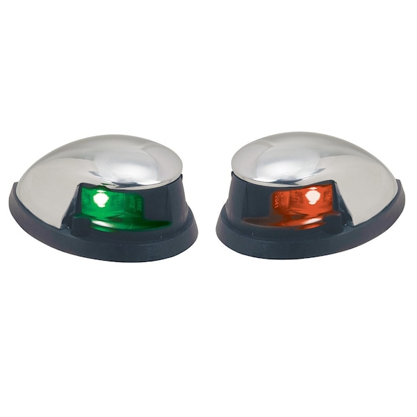 Perko Red/Green Horizontal Mount Side Lights, Pair, Chrome Plated Zinc 0648DP0CHR - main